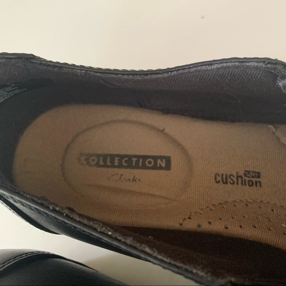 Clarks Channing Haley black leather slip on loafers Women's size US 8.5 M - Picture 2 of 10